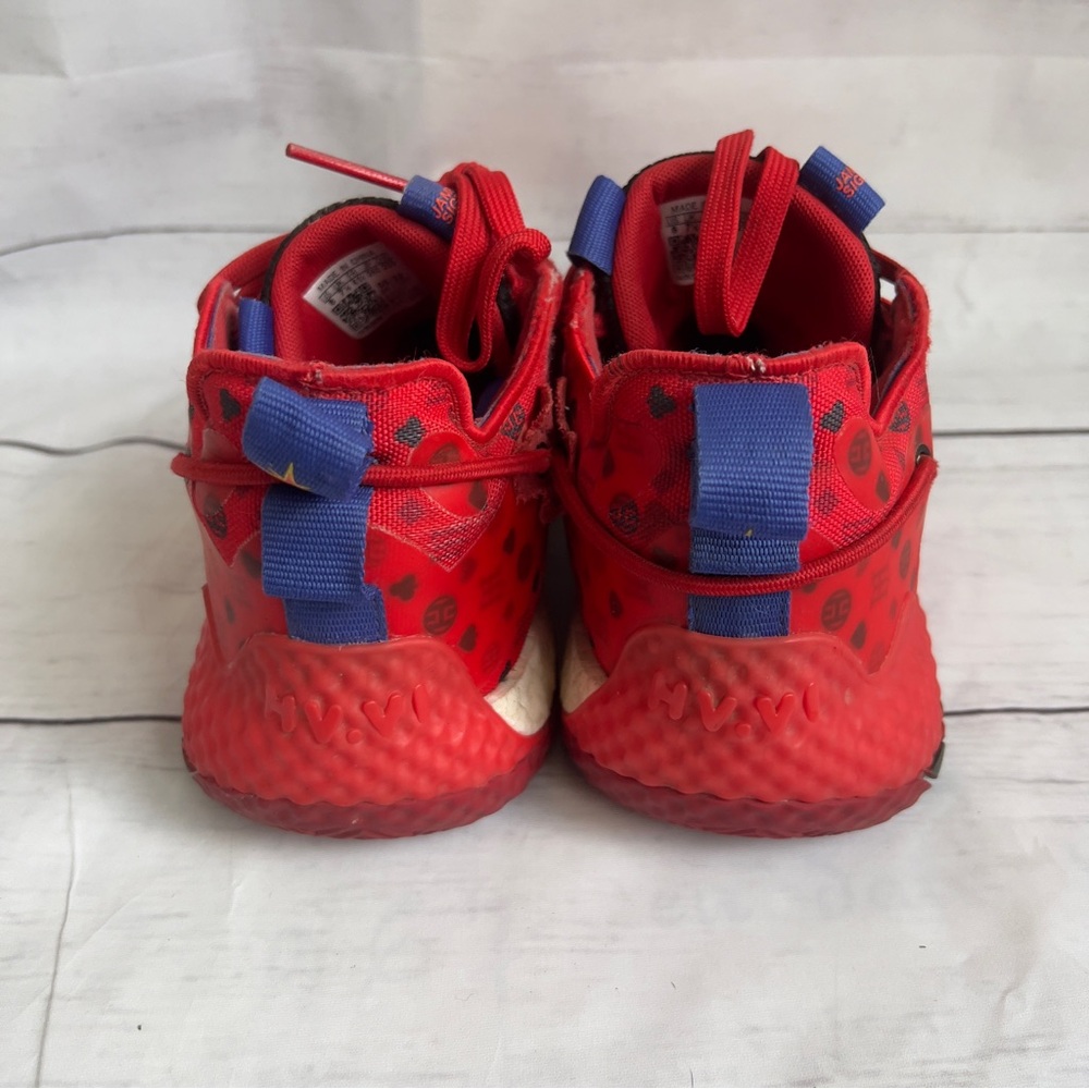 Adidas Harden Vol. 6 Vivid Red Monogram Men's Size 8 Shoes Las Vegas HQ3… - Picture 6 of 9